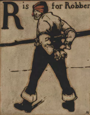 R is Robber by William Nicholson Oil Painting
