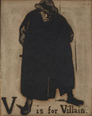 V is for Villain by William Nicholson Oil Painting