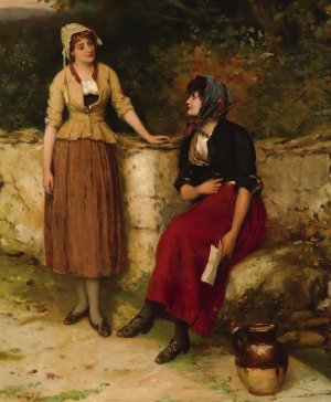Sisterly Advice by William Oliver Oil Painting