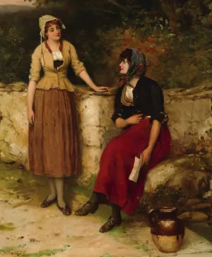 Sisterly Advice by William Oliver Oil Painting