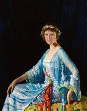Portrait of Mrs Georgiana Alice Drum by William Orpen Oil Painting
