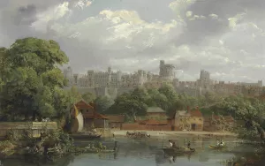 Windsor Castle From The Thames by William Parrott Oil Painting