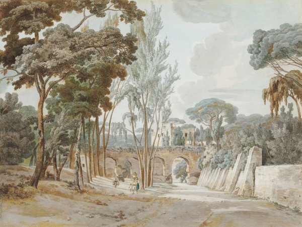 Ancient Aquaducts Near the Capodichino  by William Pars - Hand-Painted Oil Painting Reproduction