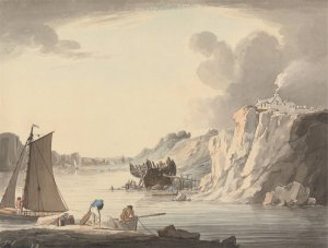 Entrance to Stonehouse Creek, between Plymouth and Dock, Devon by William Payne Oil Painting
