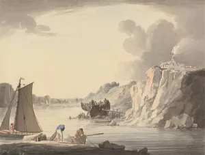 Entrance to Stonehouse Creek, between Plymouth and Dock, Devon by William Payne Oil Painting