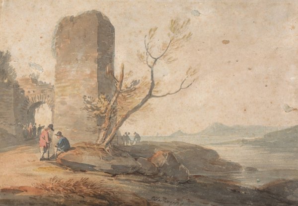 Figures by a Ruined Arch by William Payne - Hand-Painted Oil Painting Reproduction