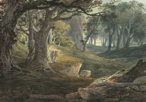 Travellers in a Woodland Glade by William Payne Oil Painting