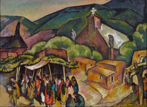Feast Day; San Juan Pueblo by William Penhallow Henderson Oil Painting
