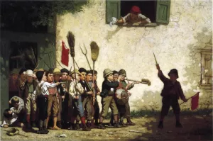 Young Soldiers by William Penn Morgan - Oil Painting Reproduction