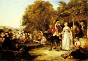 A May Day Celebration by William Powell Frith - Oil Painting Reproduction