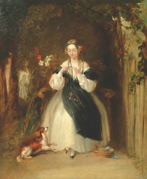 A Young Woman Plaiting Her Hair by William Powell Frith Oil Painting