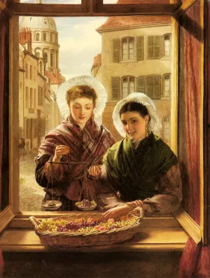 At my Window, Boulogne by William Powell Frith - Oil Painting Reproduction