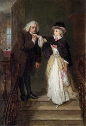 Dr Johnson and Mrs Siddons in Bolt Court by William Powell Frith - Oil Painting Reproduction