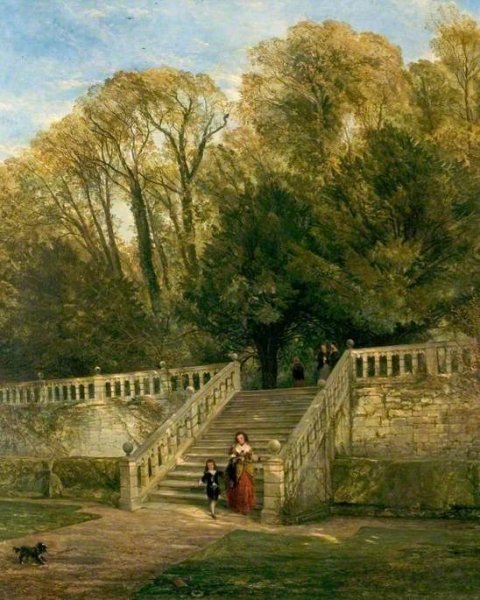 Main Product Photo of Haddon Hall Steps, Derbyshire Painting by William Powell Frith