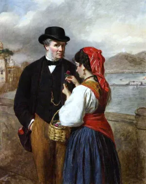 In Naples, Portrait of the Artist by William Powell Frith Oil Painting