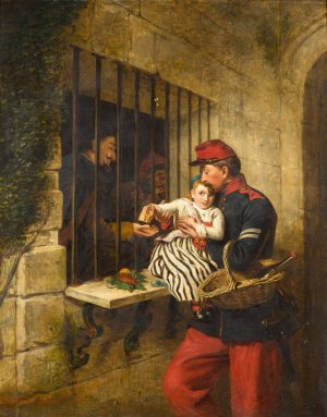 Interior of Marseilles Prison, a Scene from Little Dorrit by William Powell Frith Oil Painting
