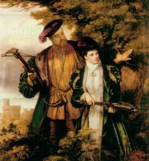 King Henry and Anne Boleyn Deer Shooting in Windsor Forest painting by William Powell Frith