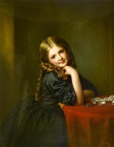 Main Product Photo of Little Seamstress Painting by William Powell Frith
