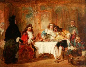 Mme Jourdain Discovers Her Husband at the Dinner Which He Gave to the Marquise and Count Dorante by William Powell Frith Oil Painting