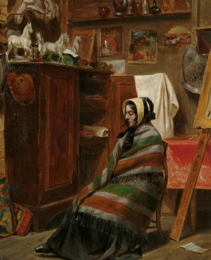 Model In A Cluttered Studio by William Powell Frith Oil Painting