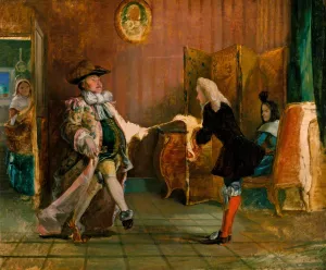 Monsieur Jourdain's Dancing Lesson by William Powell Frith Oil Painting