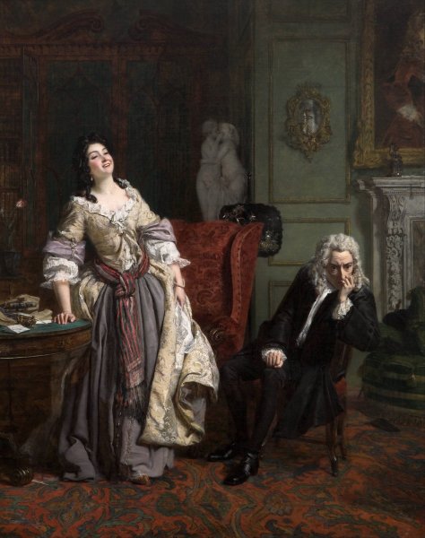 Pope Makes Love To Lady Mary Wortley Montagu  by William Powell Frith - Hand-Painted Oil Painting Reproduction