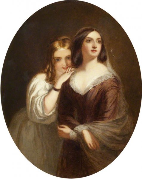 Portrait of Two Girls by William Powell Frith - Hand-Painted Oil Painting Reproduction