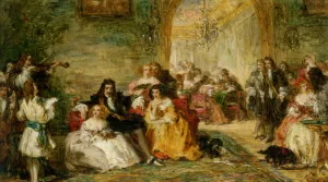 Study for the Last Sunday of Charles II painting by William Powell Frith