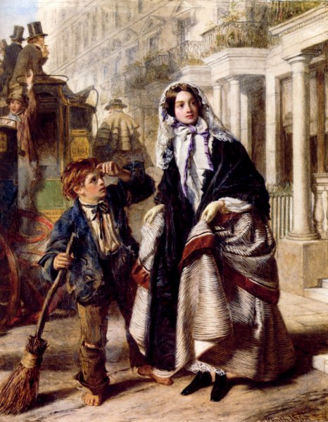 Main Product Photo of The Crossing Sweeper Painting by William Powell Frith