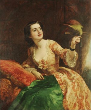 The Green Parrot by William Powell Frith Oil Painting