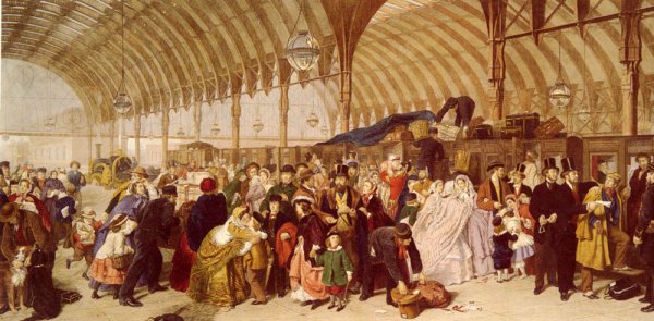 Main Product Photo of The Railway Station Painting by William Powell Frith