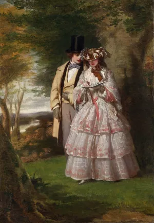 The Two Central Figures in Derby Day by William Powell Frith Oil Painting