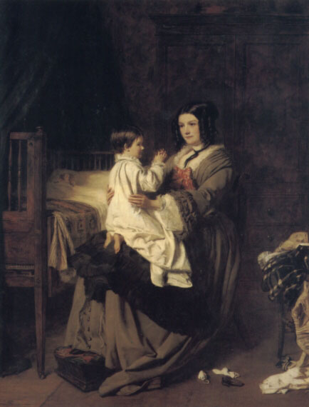 Main Product Photo of When we devote our youth to God, 'tis pleasing in His eyes - a flower, when offered in the bud, is no vain sacrifice. Painting by William Powell Frith