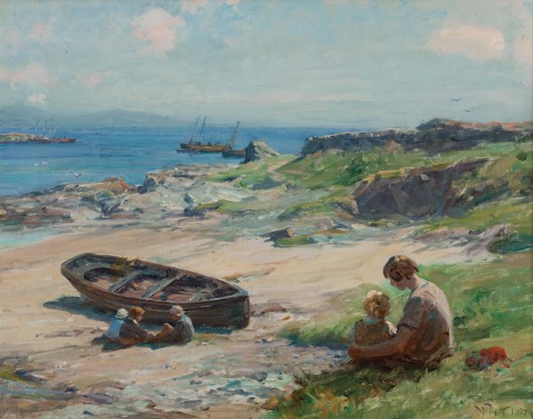 Portrigh Bay, Carradale by William Pratt - Hand-Painted Oil Painting Reproduction