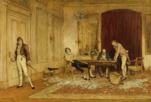 Hard Hit by William Quiller Orchardson Oil Painting