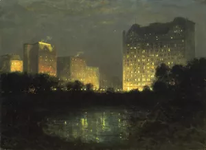 The Plaza by William R. Derrick Oil Painting