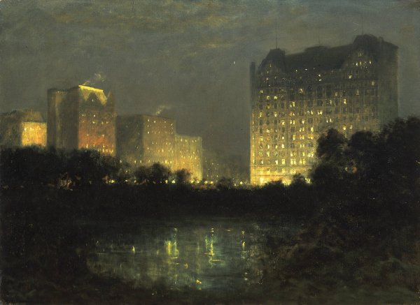 The Plaza  by William R. Derrick - Hand-Painted Oil Painting Reproduction