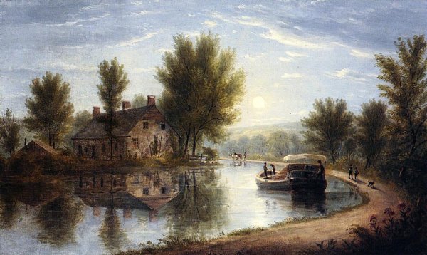 Main Product Photo of Canal Scene, Susquehanna River Painting by William Rickarby Miller