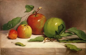 Still Life - Study of Apples by William Rickarby Miller Oil Painting