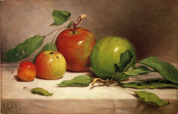 Main Product Photo of Still Life - Study of Apples Painting by William Rickarby Miller