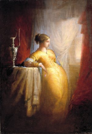At the Window by William Rimmer Oil Painting