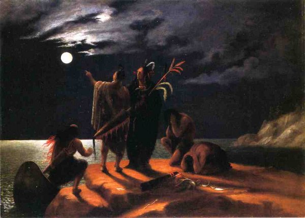 Indians Experiencing a Lunar Eclipse
