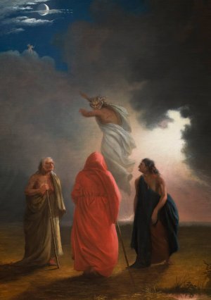 Scene from Macbeth by William Rimmer Oil Painting