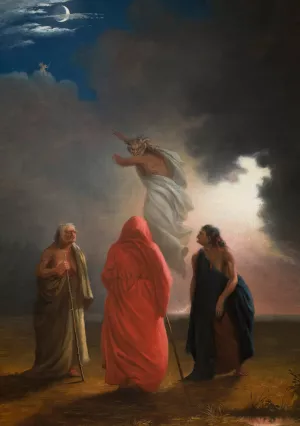 Scene from Macbeth by William Rimmer Oil Painting