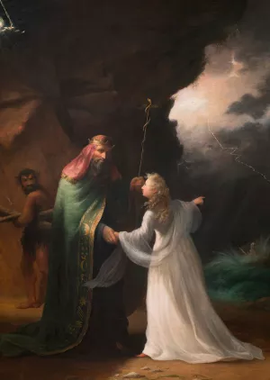 Scene from the Tempest by William Rimmer Oil Painting