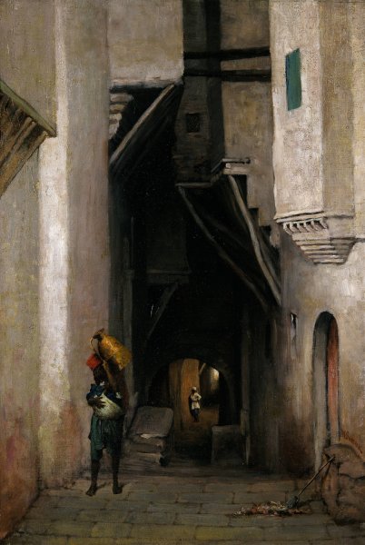 Algerian Water Carrier  by William Sartain - Hand-Painted Oil Painting Reproduction