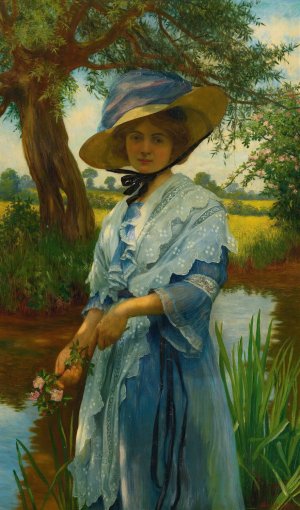 By The River by William Savage Cooper Oil Painting