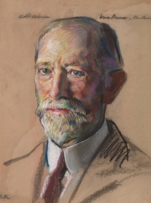 Addison Van Name B.A. 1858-Librarian 1865-1905 by William Sergeant Kendall Oil Painting
