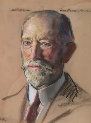 Addison Van Name B.A. 1858-Librarian 1865-1905 by William Sergeant Kendall Oil Painting