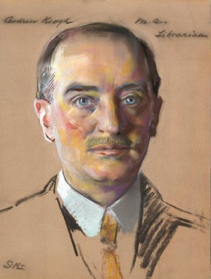 Andrew Keogh, M.A. 1904, Librarian 1916- by William Sergeant Kendall Oil Painting